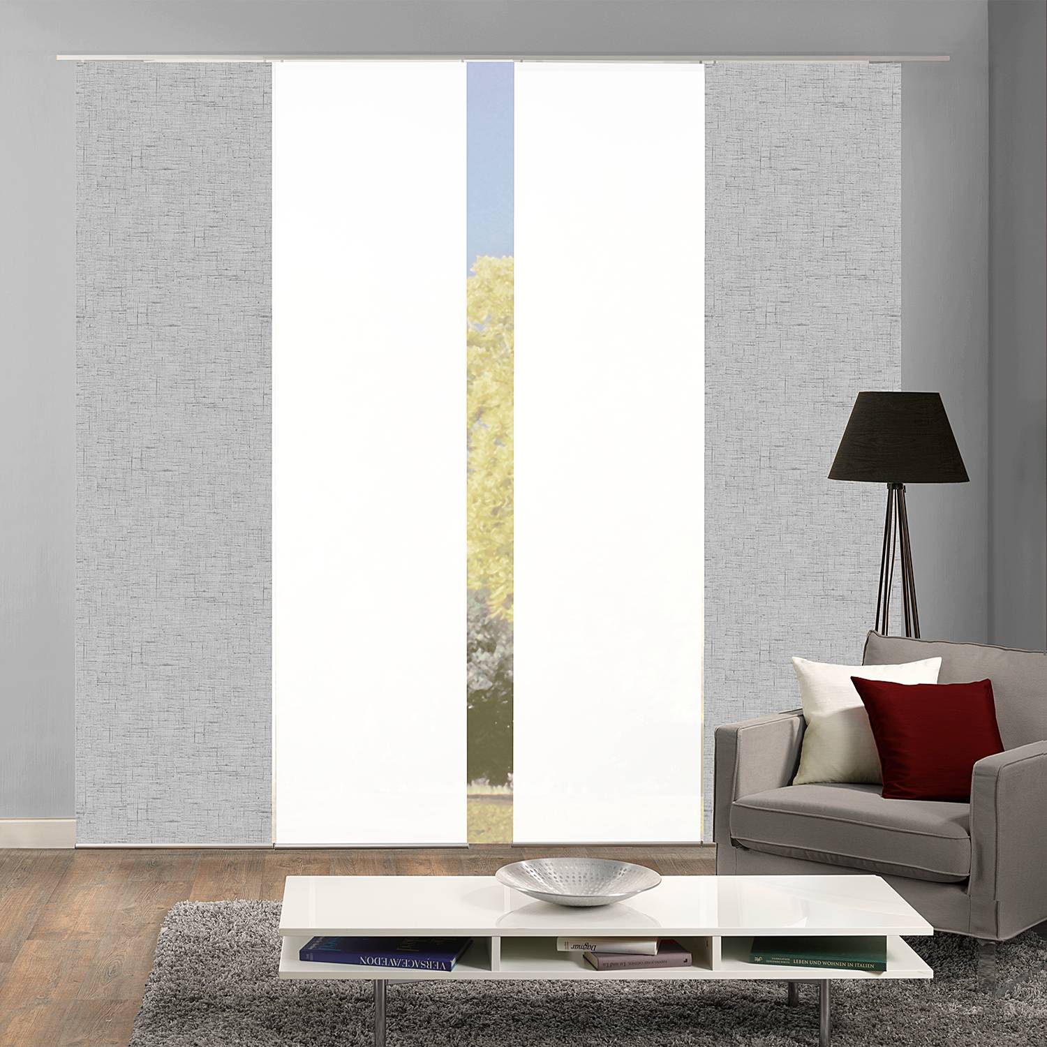 home24 Schiebevorhang Pive 60 x 245cm Silber/Silber 4er Set home24 Schiebevorhang Pive 60 x 245cm Silber/Silber 4er Set von home24