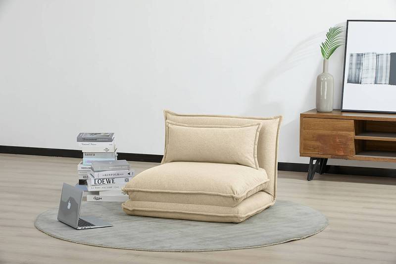 home24 Schlafsessel Clairette Beige/Beige Material: Textil 86 x 59 x 67cm von home24