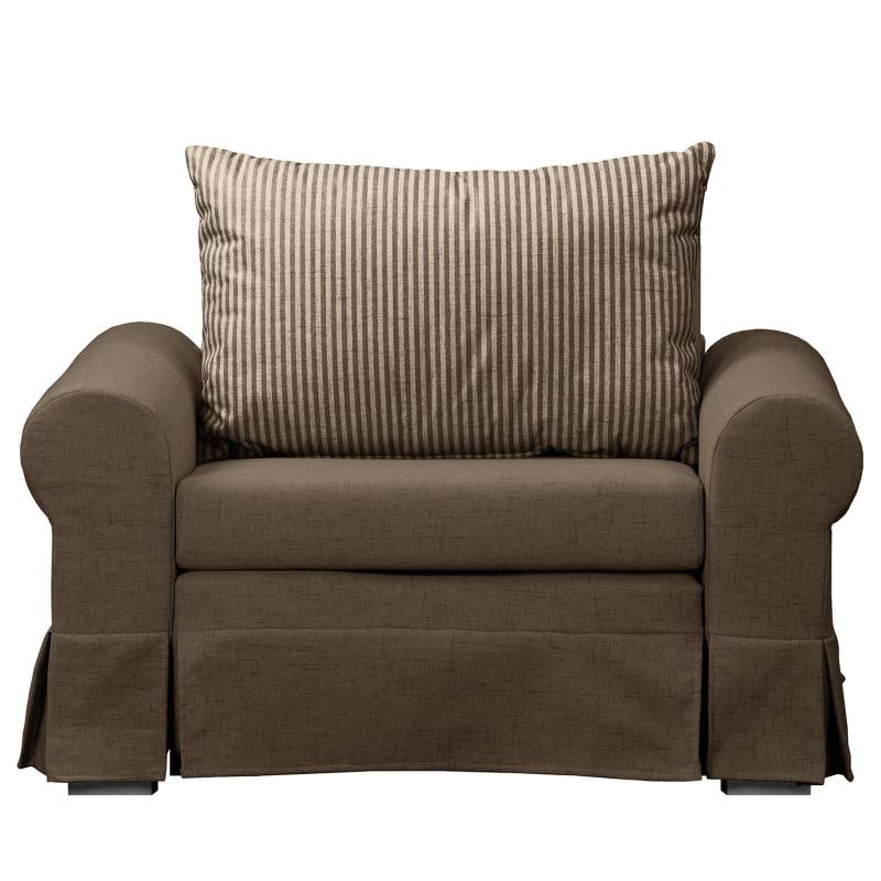 home24 Schlafsessel Country mit Husse Braun Webstoff Sari / Webstoff Habren 125 x 90 x 90cm von home24