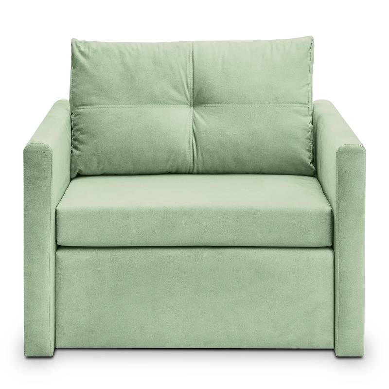 home24 Schlafsessel Whoey Grün Samt Molina 98 x 86 x 88cm von home24