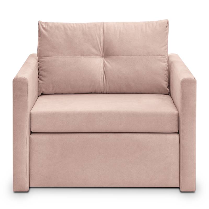home24 Schlafsessel Whoey Pink Samt Molina 98 x 86 x 88cm von home24