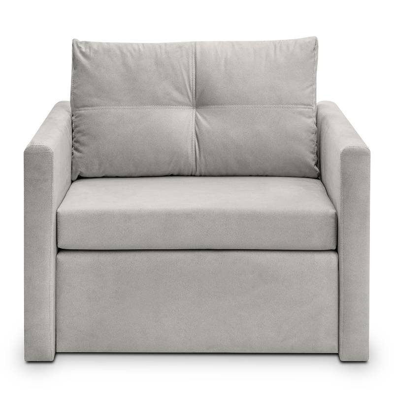 home24 Schlafsessel Whoey Silber Samt Molina 98 x 86 x 88cm von home24