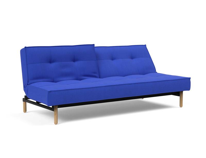 home24 Schlafsofa Blau Webstoff Elegance 210 x 80 x 91cm mit Schlaffunktion Modern von home24