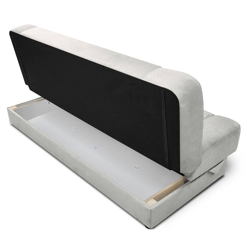 home24 Schlafsofa Kartja Grau Samt Cronos 190 x 87 x 85cm Modern von home24