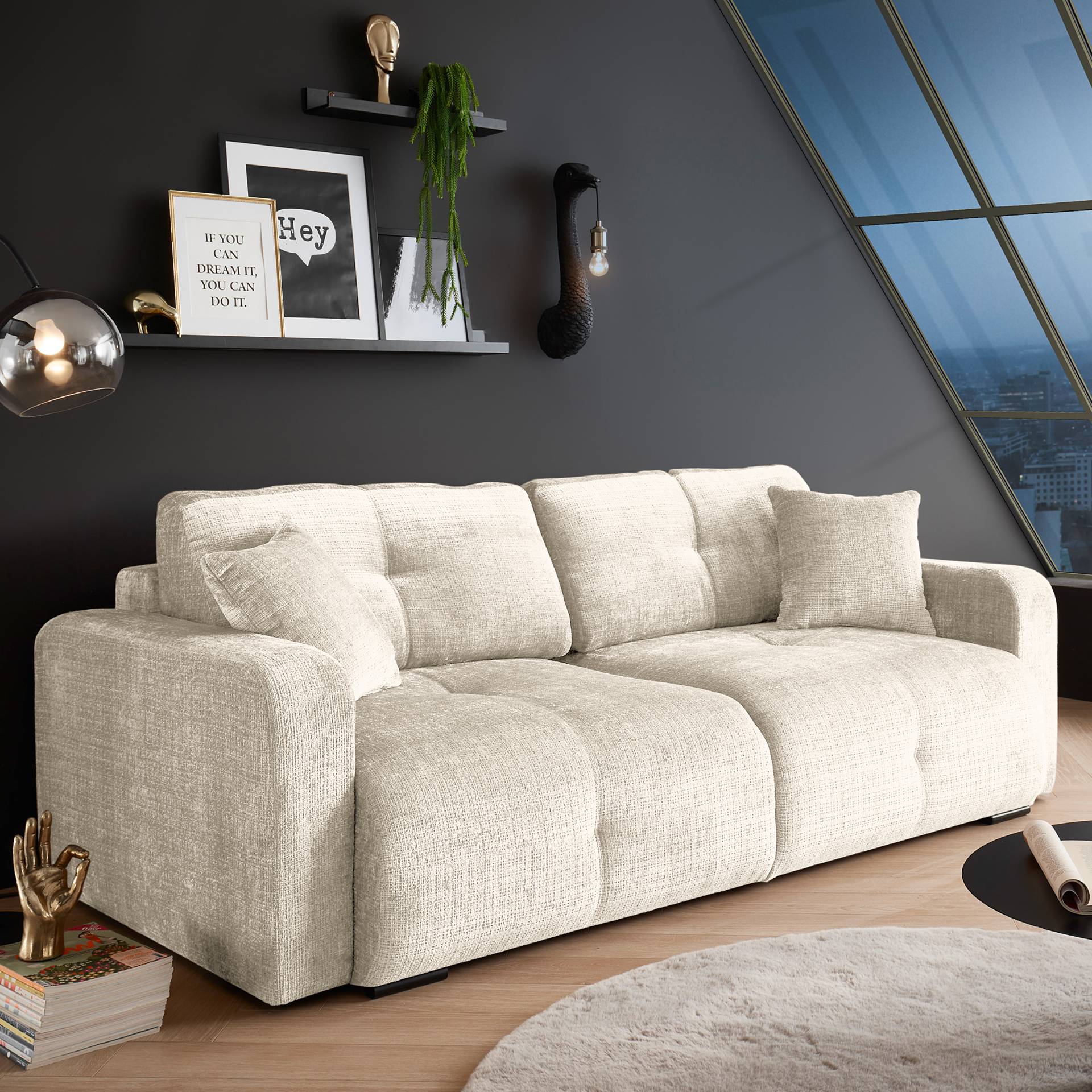 home24 Schlafsofa MEPUNGA Weiß Chenille Cristy 235 x 88 x 120cm Modern home24 Schlafsofa MEPUNGA Weiß Chenille Cristy 235 x 88 x 120cm Modern von home24
