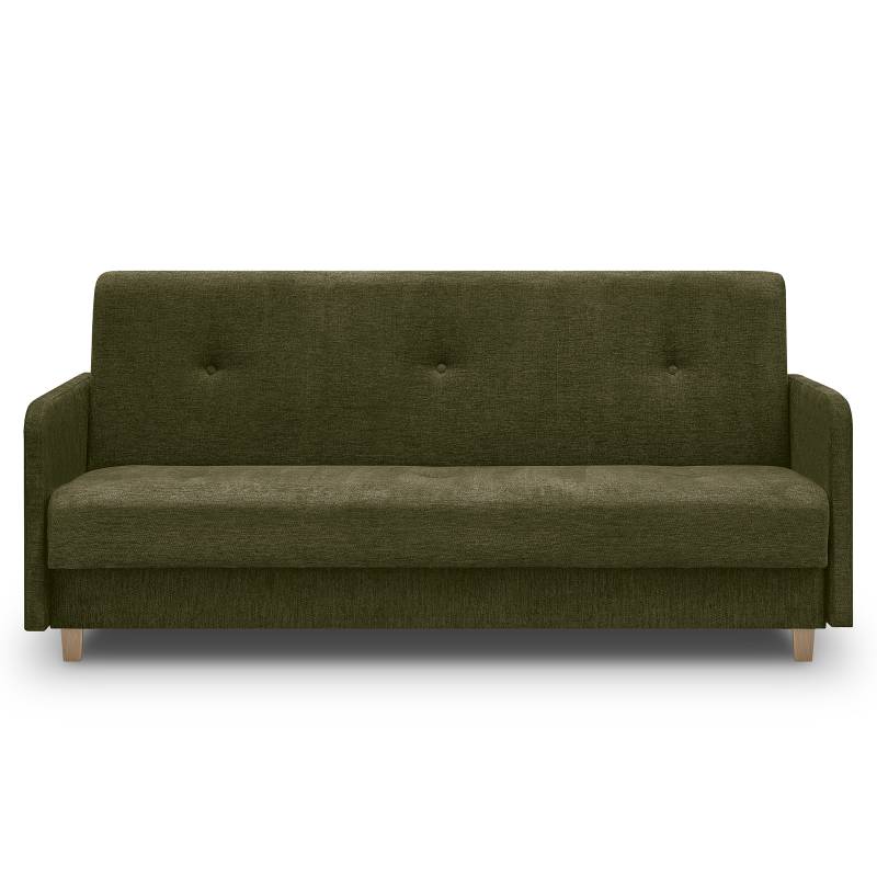 home24 Schlafsofa Remie Grün Webstoff Roge 197 x 98 x 95cm Modern von home24