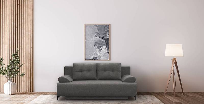 home24 Schlafsofa Saturkha Grau Webstoff Sogol 201 x 95 x 101cm Modern von home24