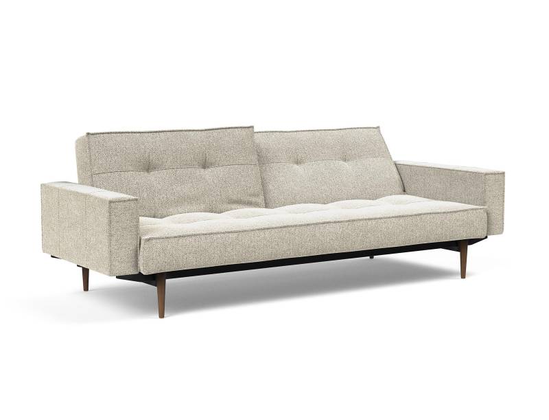 home24 Schlafsofa Splitback Styletto Armlehne Weiß Microfaser 241 x 80 x 91cm mit Schlaffunktion Eiche Dunkel Modern home24 Schlafsofa Splitback Styletto Armlehne Weiß Microfaser 241 x 80 x 91cm mit Schlaffunktion Eiche Dunkel Modern von home24