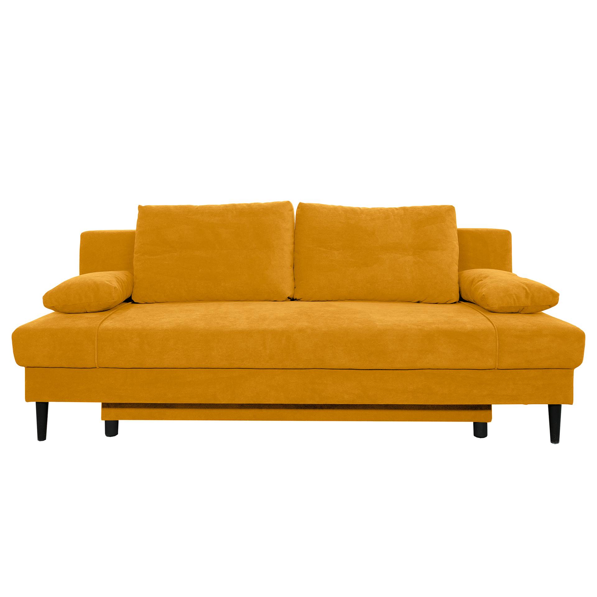 home24 Schlafsofa mit Bettkasten Gelb Strukturstoff Premila 199 x 88 x 88cm Modern von home24