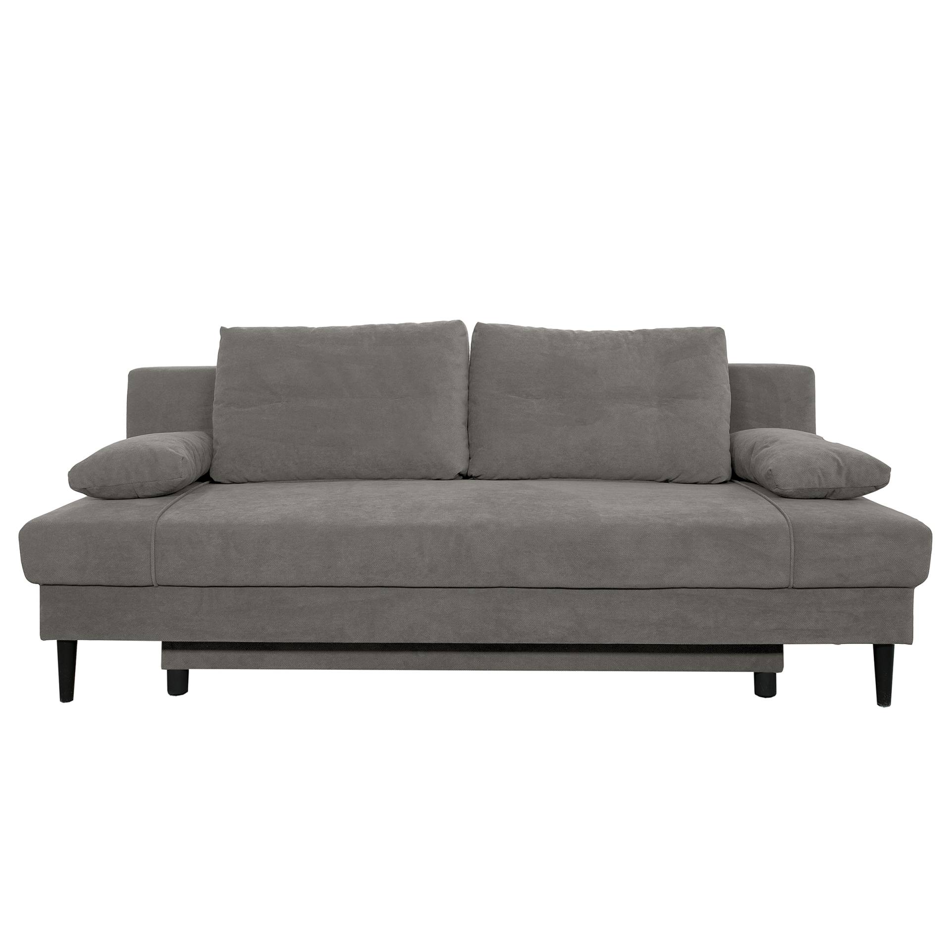 home24 Schlafsofa mit Bettkasten Grau Strukturstoff Premila 199 x 88 x 88cm Modern von home24