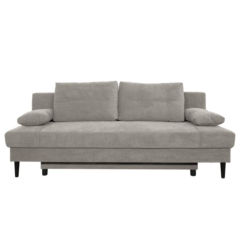 home24 Schlafsofa mit Bettkasten Grau Strukturstoff Premila 199 x 88 x 88cm Modern von home24