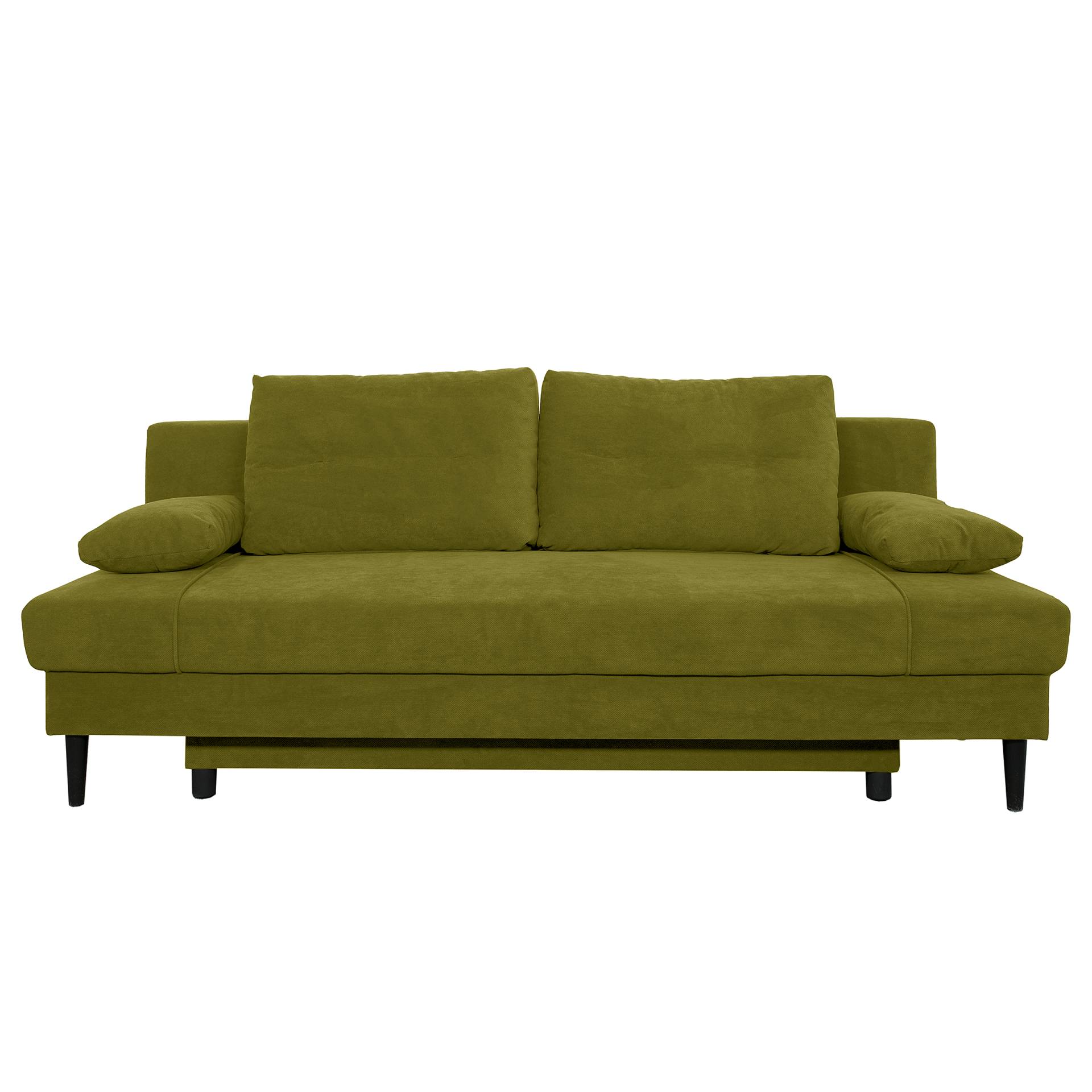 home24 Schlafsofa mit Bettkasten Grün Strukturstoff Premila 199 x 88 x 88cm Modern von home24