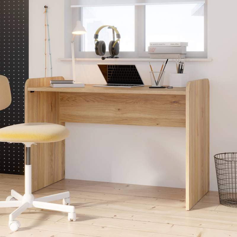 home24 Schreibtisch 117 x 81 x 60cm Braun/Grau von home24