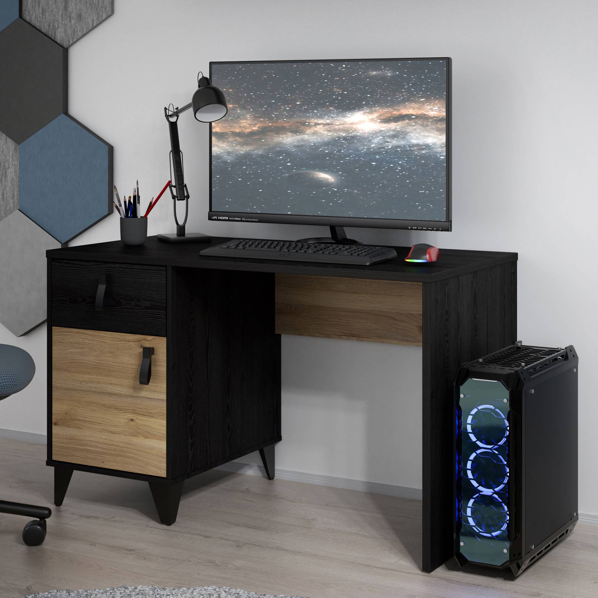 home24 Schreibtisch 120 x 73 x 60cm Schwarz/Braun home24 Schreibtisch 120 x 73 x 60cm Schwarz/Braun von home24