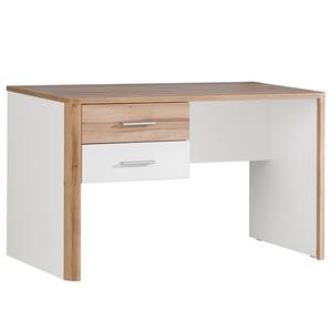 home24 Schreibtisch 125 x 74 x 60cm Braun/Weiß von home24