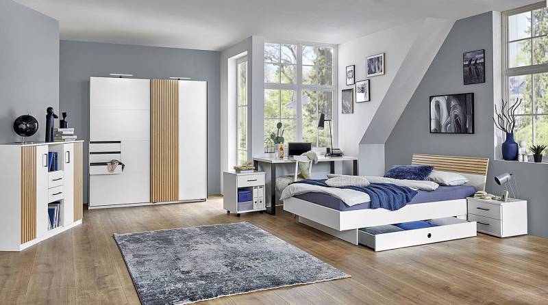 home24 Schreibtisch 140 x 75 x 70cm Weiß von home24