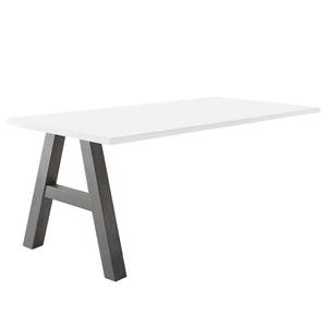 home24 Schreibtisch-Ansatz I 120cm Weiß/Anthrazit/Weiß von home24