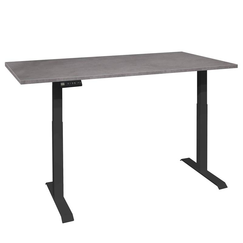 home24 Schreibtisch Unieux VI 140cm Grau/Graphit Schwarz von home24