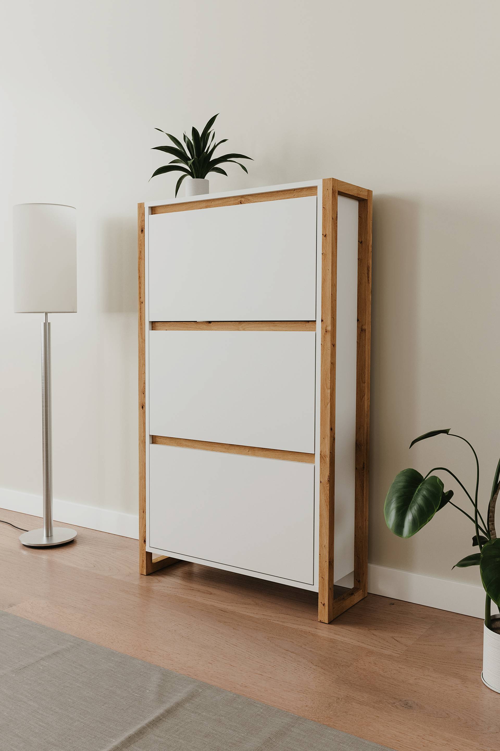 home24 Schuhkipper Denville 70 x 125 x 25cm Braun/Weiß/Weiß home24 Schuhkipper Denville 70 x 125 x 25cm Braun/Weiß/Weiß von home24