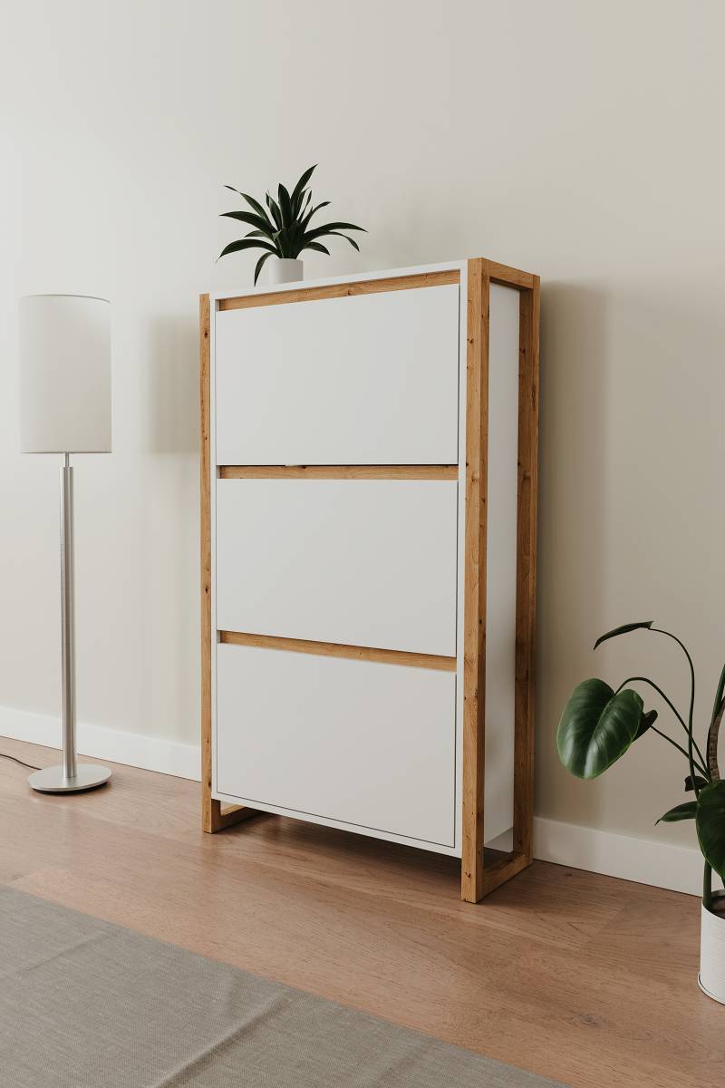 home24 Schuhkipper Denville 70 x 125 x 25cm Braun/Weiß/Weiß home24 Schuhkipper Denville 70 x 125 x 25cm Braun/Weiß/Weiß von home24