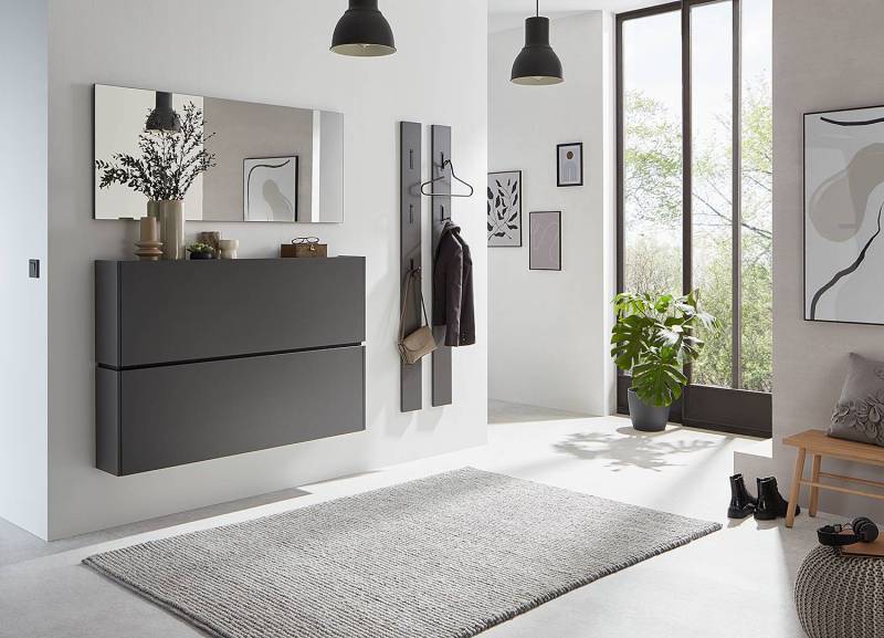 home24 Schuhkipper Typ B 140 x 93 x 22cm Grau/Graphit von home24