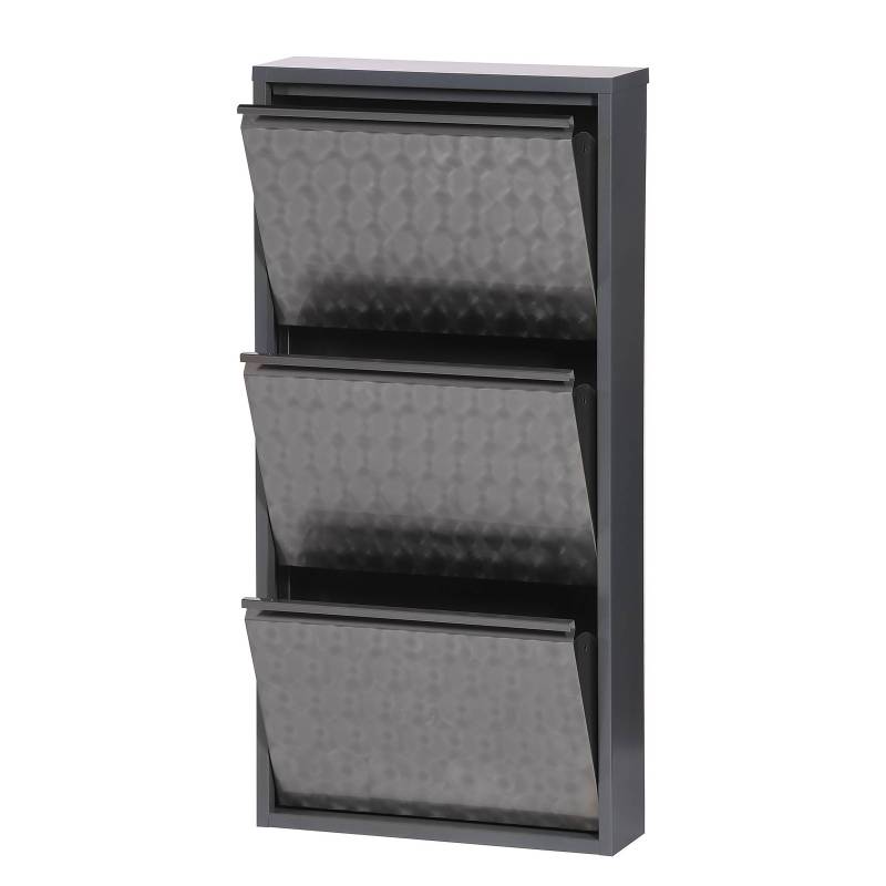 home24 Schuhschrank Cabinet 50 x 102 x 15cm Grau von home24