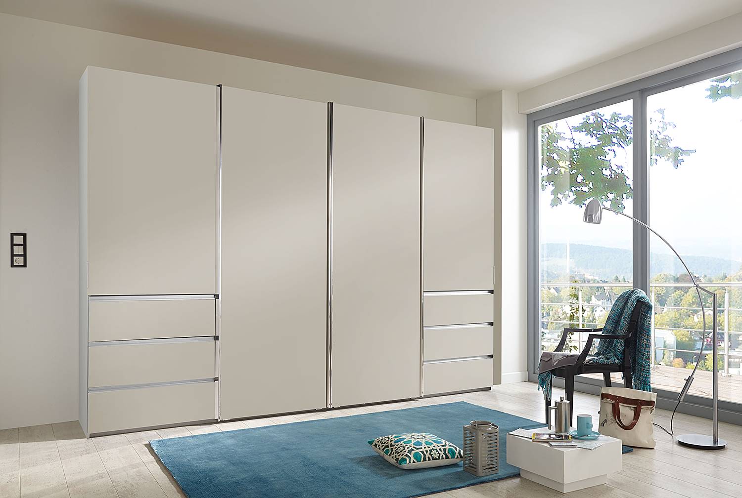 home24 Schwebetürenschrank 328 x 236cm Grau/Beige/Champagner home24 Schwebetürenschrank 328 x 236cm Grau/Beige/Champagner von home24