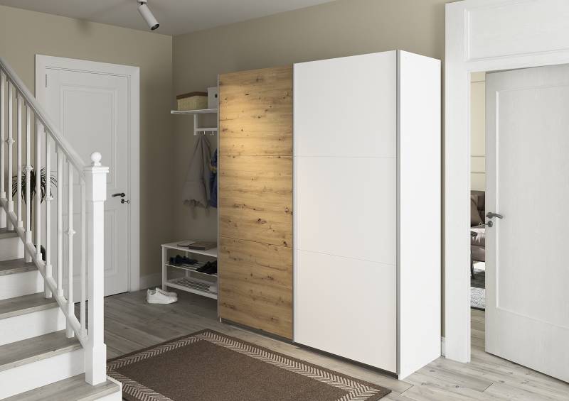 home24 Schwebetürenschrank Aurelio 175cm Weiß/Alpinweiß/Eiche Artisan Dekor Comfort home24 Schwebetürenschrank Aurelio 175cm Weiß/Alpinweiß/Eiche Artisan Dekor Comfort von home24
