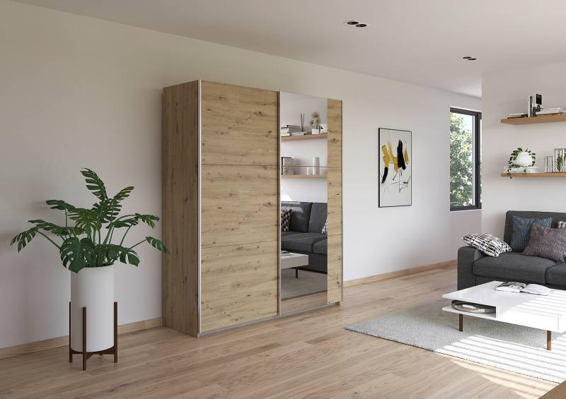 home24 Schwebetürenschrank Aurelio mit Spiegel 175cm Holz/Eiche Artisan Dekor home24 Schwebetürenschrank Aurelio mit Spiegel 175cm Holz/Eiche Artisan Dekor von home24