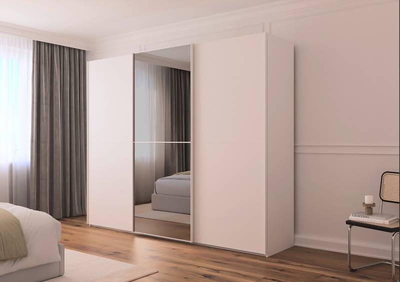 home24 Schwebetürenschrank Lagaro 242cm Weiß/Alpinweiß Classic Weiß home24 Schwebetürenschrank Lagaro 242cm Weiß/Alpinweiß Classic Weiß von home24