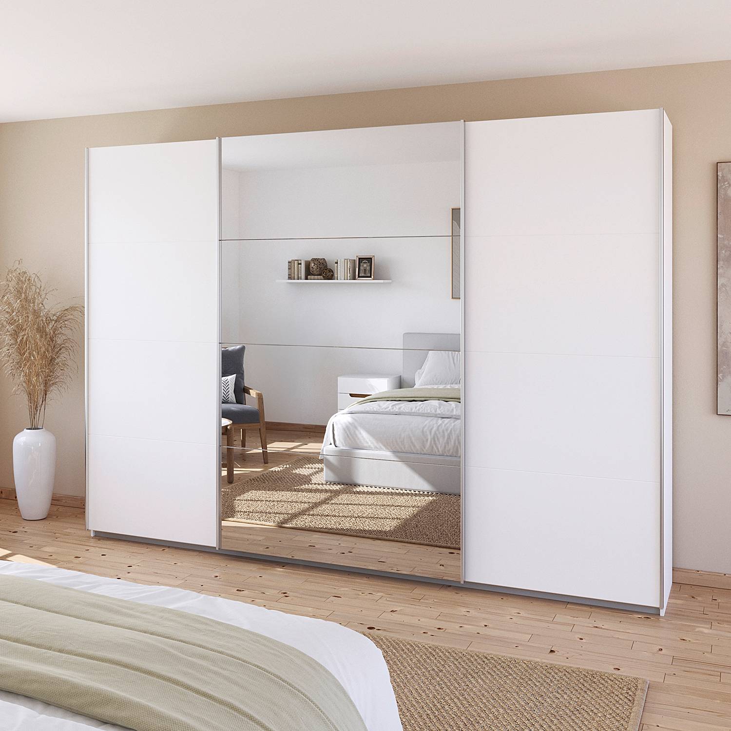 home24 Schwebetürenschrank - Spiegel 315cm Weiß/Alpinweiß home24 Schwebetürenschrank - Spiegel 315cm Weiß/Alpinweiß von home24