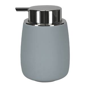 home24 Seifenspender Eclipse Steinzeug gummiert Grau/Grau 9 x 13 x 9cm von home24