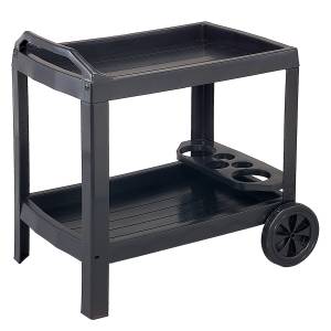 home24 Servierwagen Angoro Polypropylen 53 x 73 x 74cm Schwarz von home24