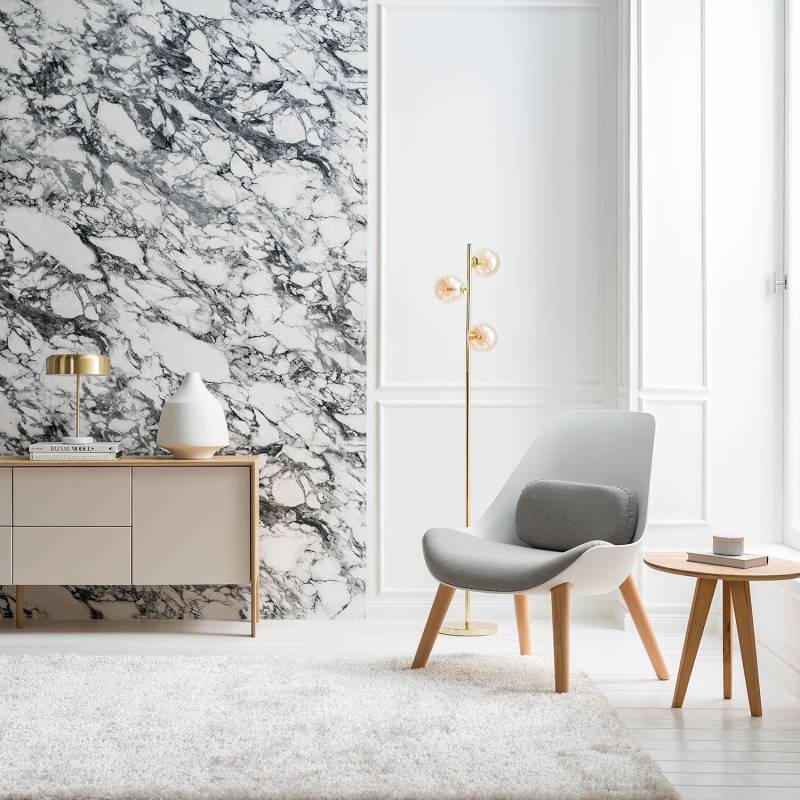 home24 Sessel Evie I Grau Webstoff 73 x 90 x 73cm von home24