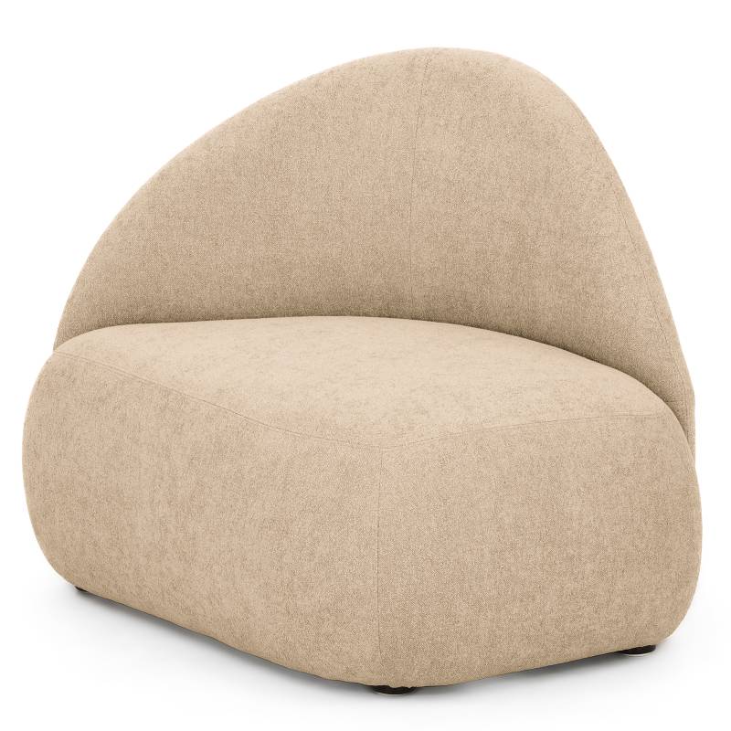home24 Sessel GANI Beige Bouclé Stoff Sideri mit Hocker 170 x 82 x 68cm von home24