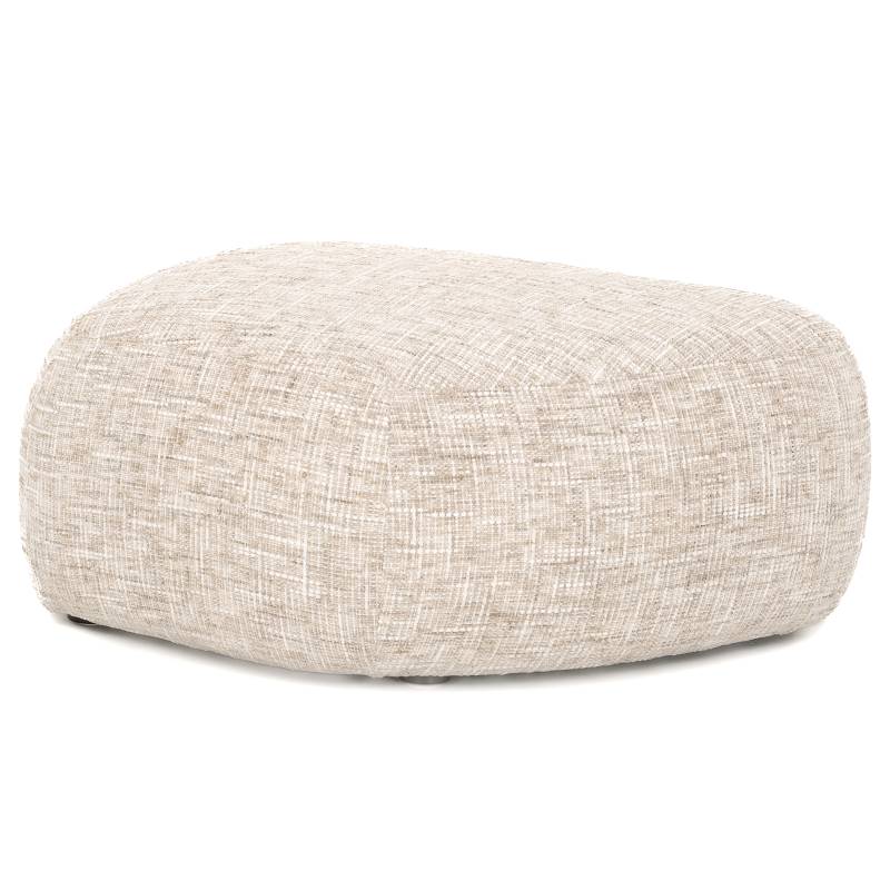home24 Sessel GANI Beige Strukturstoff Trinu mit Hocker 170 x 82 x 68cm von home24