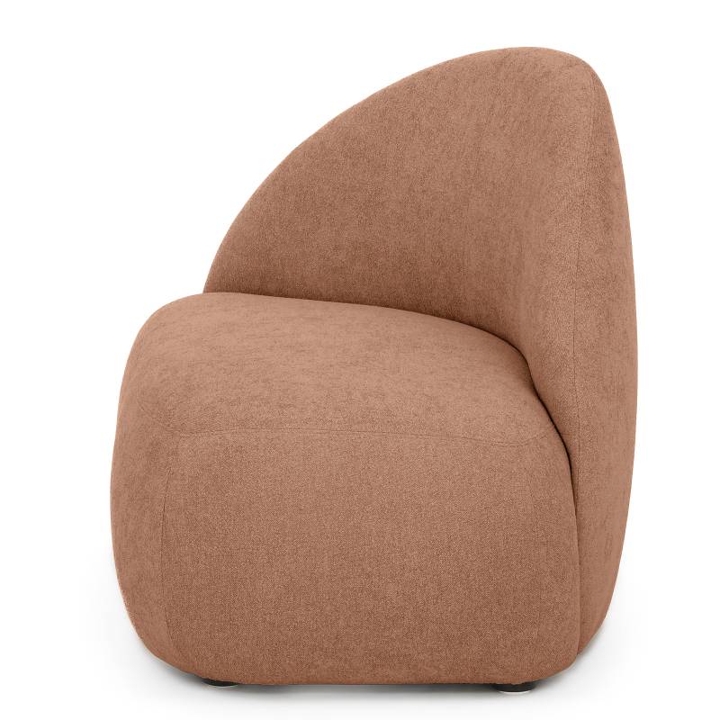home24 Sessel GANI Braun Bouclé Stoff Sideri ohne Hocker 88 x 82 x 68cm von home24