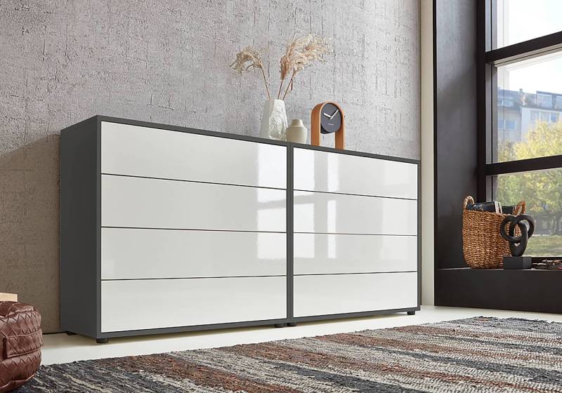 home24 Sideboard 158 cm - Gleiter Typ A 158 x 88 x 33cm Weiß/Hochglanz Weiß von home24