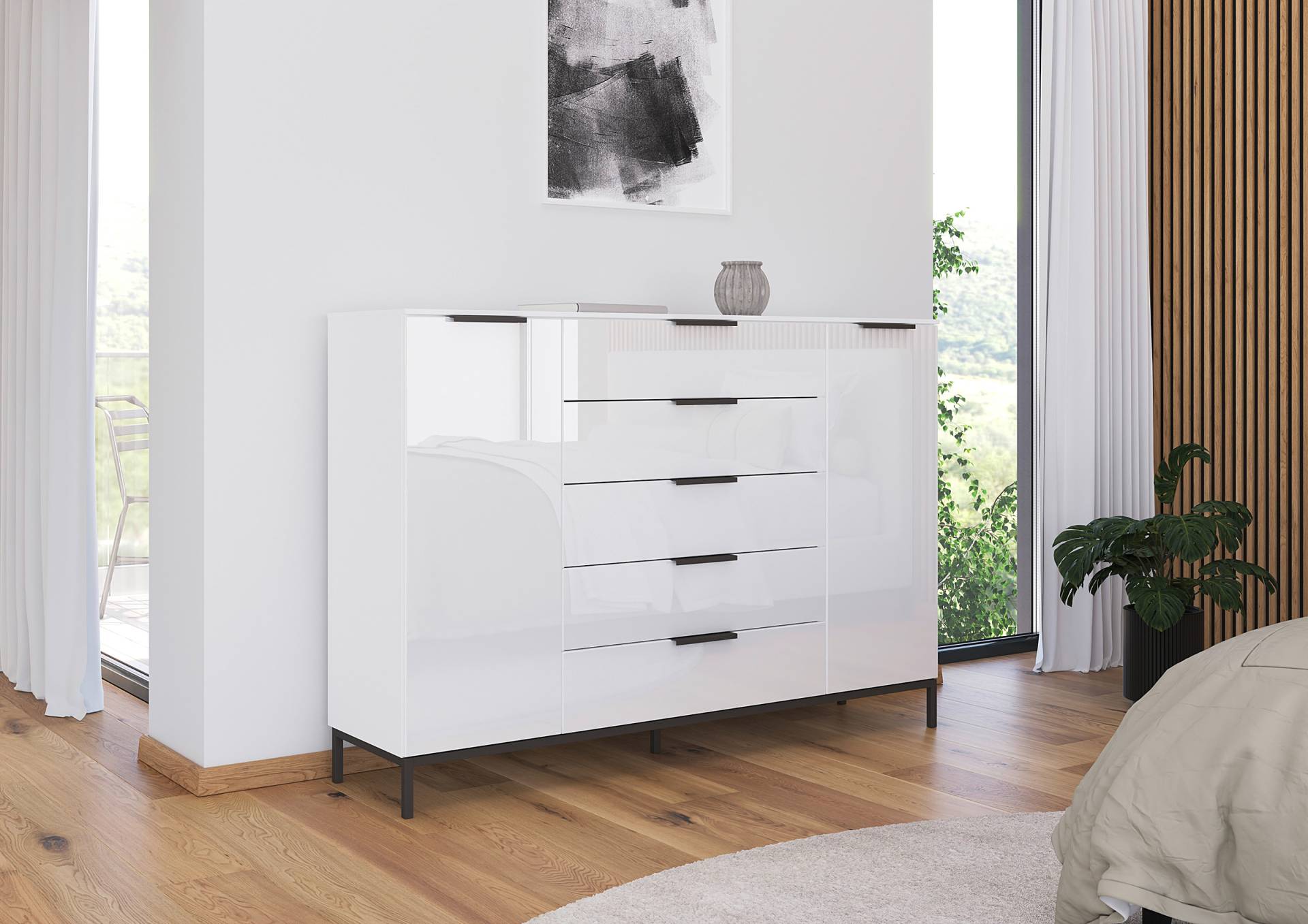 home24 Sideboard Glas mit Gestell 111 cm 160cm Weiß/Alpinweiß/Grau home24 Sideboard Glas mit Gestell 111 cm 160cm Weiß/Alpinweiß/Grau von home24