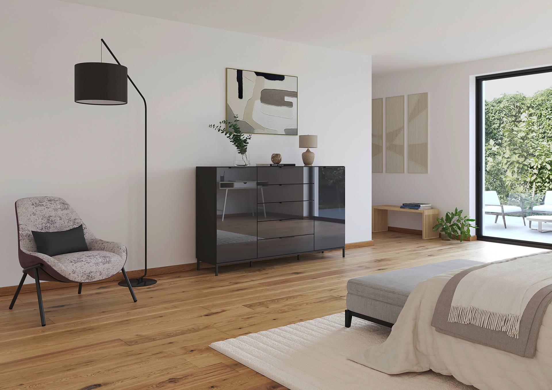 home24 Sideboard Glas mit Gestell 111 cm 180cm Schwarz/Graphit home24 Sideboard Glas mit Gestell 111 cm 180cm Schwarz/Graphit von home24