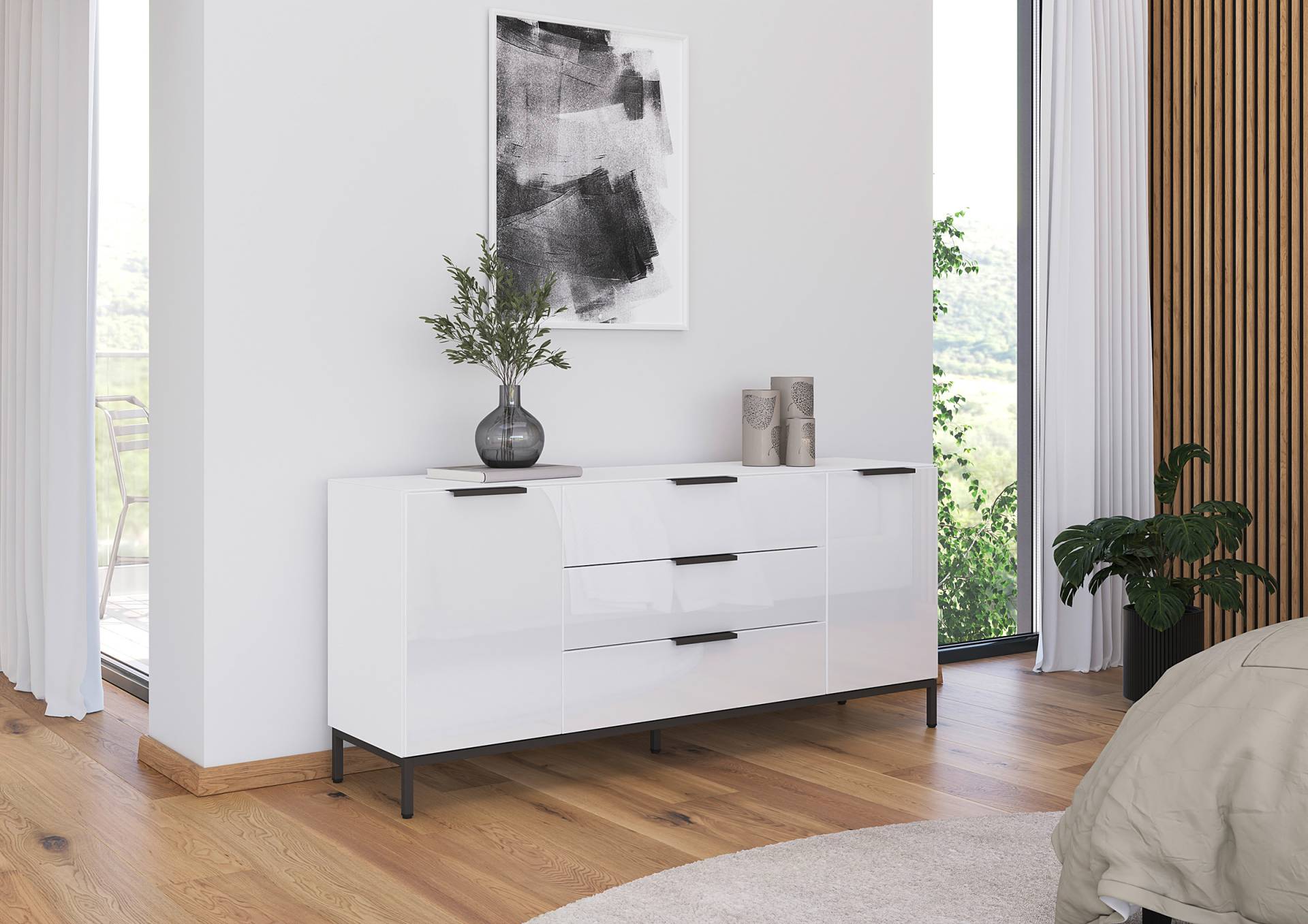 home24 Sideboard Glas mit Gestell 72 cm 160cm Weiß/Weiß/Grau home24 Sideboard Glas mit Gestell 72 cm 160cm Weiß/Weiß/Grau von home24