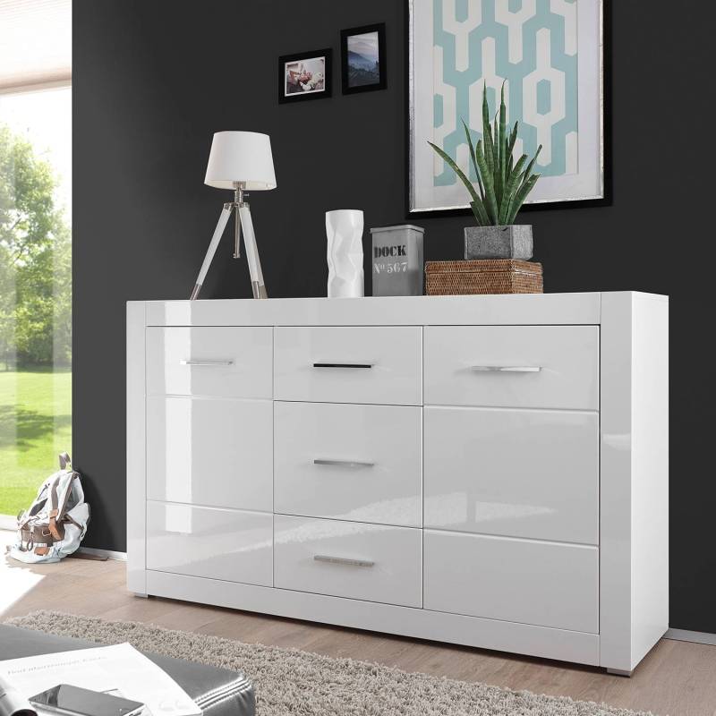 home24 Sideboard II 164 x 97 x 42cm Weiß von home24