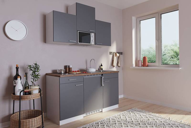 home24 Singleküche Luis III mit Mikrowelle 150cm Braun/Grau/Grau/Weiß Glaskeramik home24 Singleküche Luis III mit Mikrowelle 150cm Braun/Grau/Grau/Weiß Glaskeramik von home24