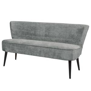 home24 Sitzbank 3-Sitzer 176 x 87 x 65cm Grau Microfaser Salvo: Grau Schwarz von home24