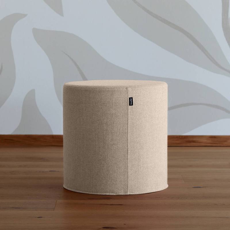 home24 Sitzhocker DOTTO Ø 42cm Beige/Beige von home24
