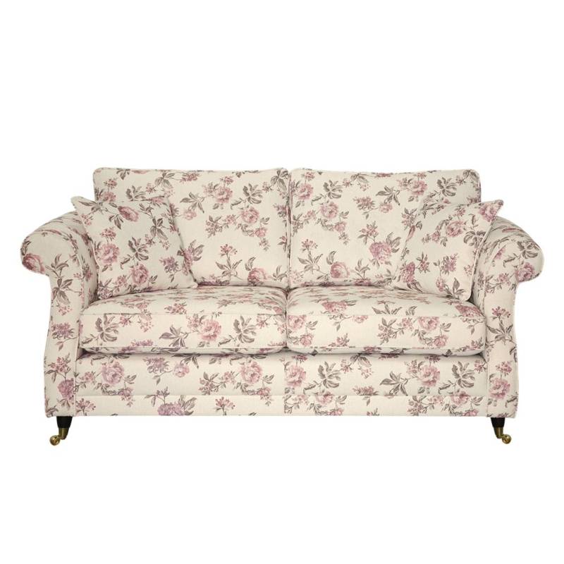 home24 Sofa 2-Sitzer Beige Webstoff 182 x 94 x 96cm Landhaus von home24