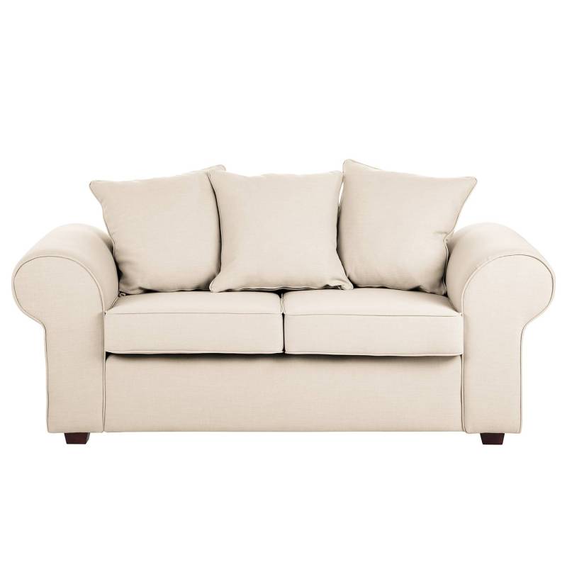 home24 Sofa 2-Sitzer Webstoff Beige/Beige Webstoff 187 x 84 x 90cm Landhaus von home24
