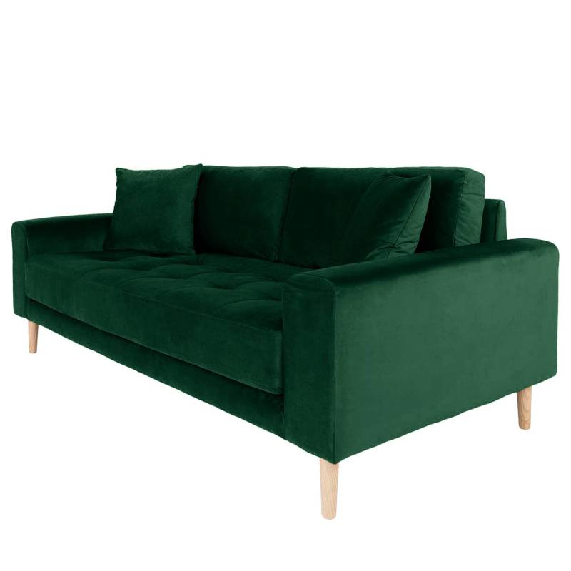 home24 Sofa Cordova 2,5-Sitzer Grün/Dunkelgrün Webstoff 180 x 76 x 93cm Modern von home24