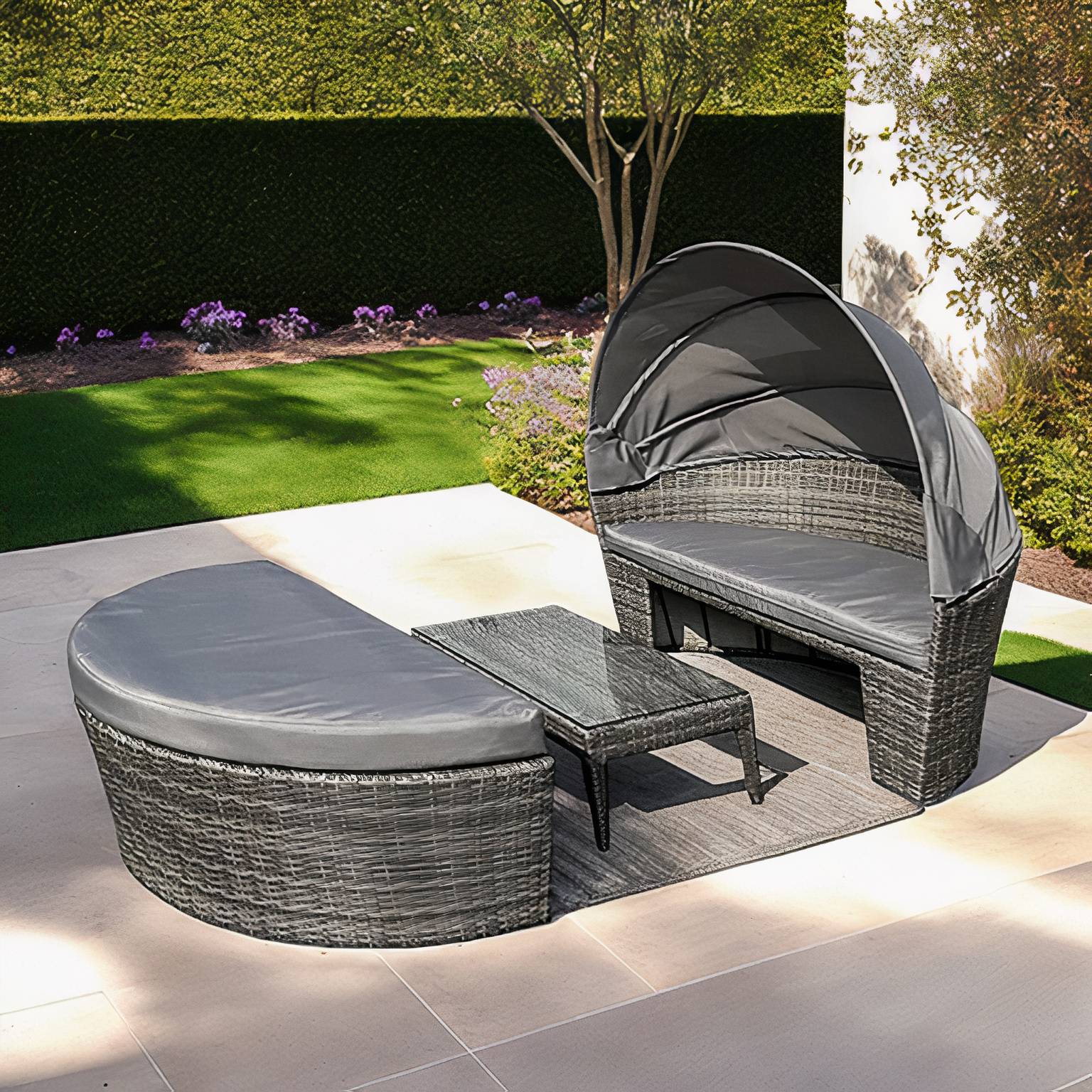 home24 Sonneninsel Bomy 3-teilig 154 x 85 x 83cm Grau home24 Sonneninsel Bomy 3-teilig 154 x 85 x 83cm Grau von home24