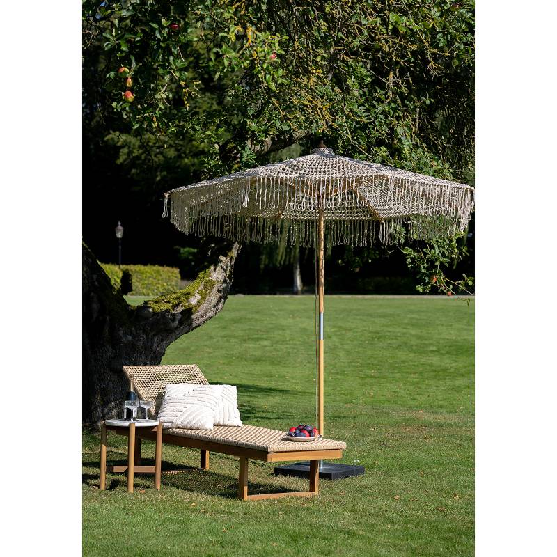 home24 Sonnenliege Derby Sitzfläche: Polyrattan Gestell: Massivholz Teak, geölt Braun 65 x 38 x 190cm von home24